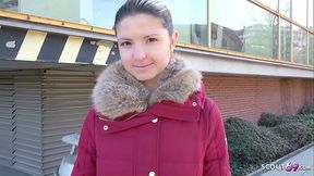 GERMAN SCOUT - Teen Gina bei Strassen Casting AO gefickt