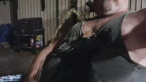 Quick backyard piss on myself