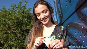 Public Porn Tattooed sexy minx Kylie cums on cock outdoors