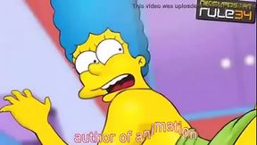 Marge Simpson in skirt with red heels