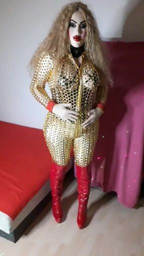 Gold catsuit