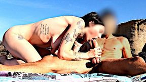 Punk beach babe gets cock&#x1F32D;-hungry can't resist getting it off