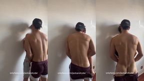 Hot bareback after workout my straight roommate destroyed rough