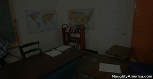 Diamond Jackson fucking in the classroom with her tits