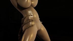 Cartoon GF gives blowjob to an alien in a public place