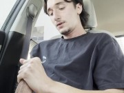 big dick teen cums in car