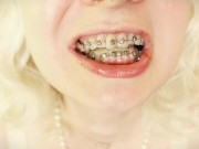 BRACES fetish ASMR video with great CHEWING SWALLOWING SOUNDS
