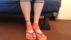 Watermelon Red Flipflops Red Ankle Socks