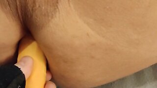 Various objects inserted into his rear
