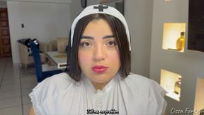 BLOWJOB - Nun smokes and sucks the priest's cock