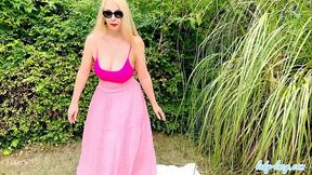 Lady Lucy Busty Blonde Outdoor Cock Tease