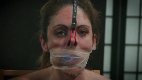 Alba Zevon Face Bondage, Tape Gag, and Nose Hooks