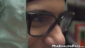 Library masturbation with cute Arab pornstar Mia Khalifa