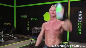 Hardcore anal fucking at the gym with three muscular hunks