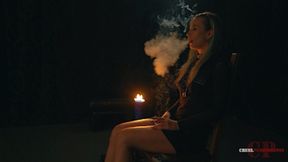 Smoking Anette's silhouette 4K MP4