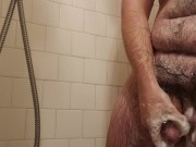 Shower play with big cock and fat ass