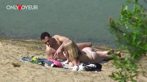 voyeur video of teen couple beach sex with cum kiss