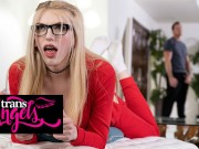 Trans Angels - Pierce Paris Puts His Big Dick In Izzy Wilde's Mouth While She's Playing Video Games