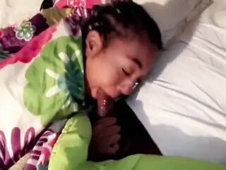 Black Large Booty Butt Love Deepthoat Supplicate to Get a Nice Mouth Training with Stepdaddy BBC Sloppy Oral
