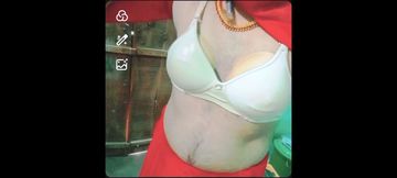 Indian Gay Crossdresser Gauri Sissy xxx video call in red saree showing his boobs and bra strap