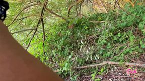 River-rapin' nympho gets her piss-stained cooch crammed in the woods