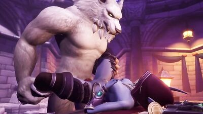 Elf chick gets destroyed by a monster in a cartoon porno