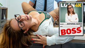 Secret sex between slutty Boss and her naughty manager on the office table