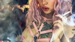 Pink whore in a harness - Smoking whores are the best - Dunhill Menthol 100