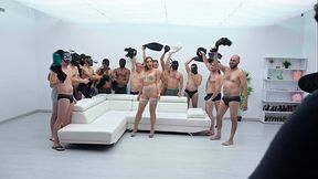 (Bts) Wet version from Mia Brown, 21 loads, Cum in Mouth, Bukkake, 5on1, BBC, Pee drink, DAP, Swallow