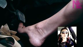 Crazy Driving in Flat Sandals and Barefoot
