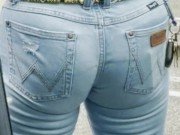 Big White Cowboy Cock + Wide Open Door = Neighbors Got a Cumshot Show