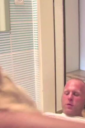 Busty blonde MILF gets plowed in the bathroom