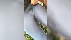 Piss slut outside humiliation peeing herself