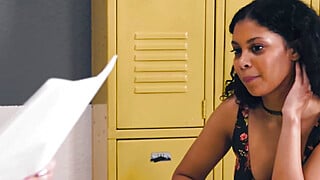 Ebony teen scissoring with milf teacher
