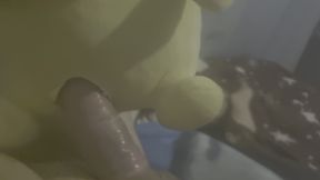 Playing with plush toy