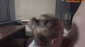 Mature Step Mommy Gets Fucked Thru Her Panties and Pantyhose From Son's Best Friend