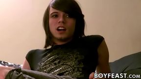 Tyler and His Emo Twink Partner Passionately Kiss Before Intense Blowjob Session