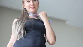 Your secretary&#039;s satin scarf on your cock!