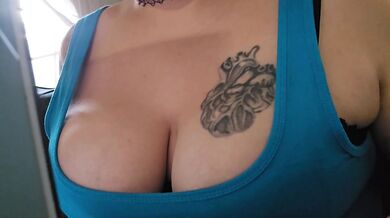 Big tits flashing in public study POV