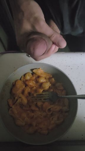 Cumming in the bowl