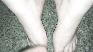 pov Cum on Beauty hispanic toes compilation (Red Feet)