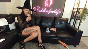 Halloween is here, Naughty little 2 Newport 100s at once smoking witch