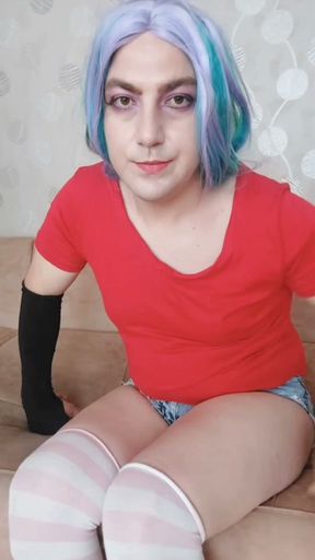 Cute White Boy Sissy in Her Feminine