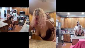 Sexy Single Mom used hard in the kitchen