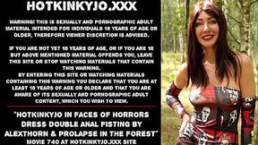 Hotkinkyjo in faces of horrors dress double anal fisting by AlexThorn &amp_ prolapse in the forest