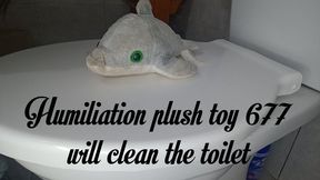 Humiliation plush toy 677 will clean the toilet