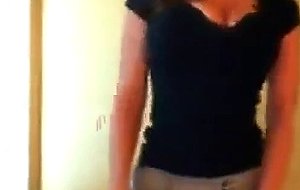 Hot girl dancing in front of a cam