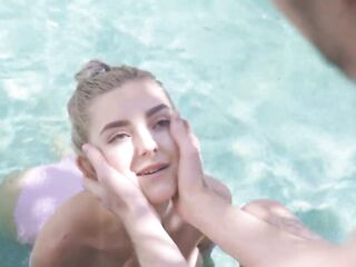 BREASTY HOTTY GETS SCREWED IN THE POOL - EVA ELFIE