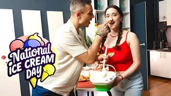 Cream-Filled Kitchen Tease Leads to Messy Teen Sex