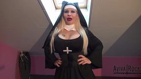 Naughty Nun Aviva Rocks Masturbates with Big Tits and a Juicy Ass on Halloween